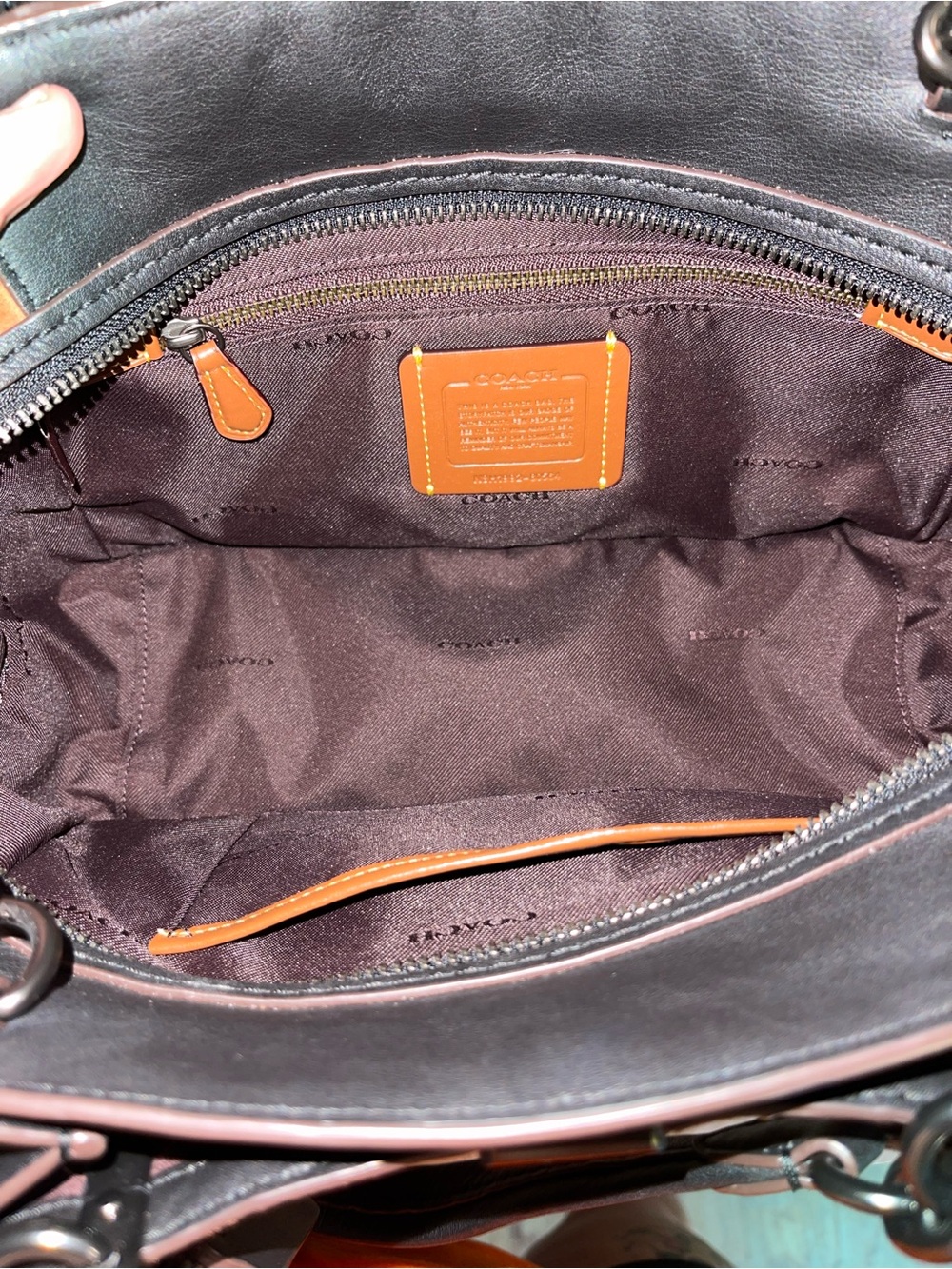 Coach Dreamer Patchwork Snakeskin Leather Satchel Crossbody 80564 Studded Stripe - Picture 9 of 16